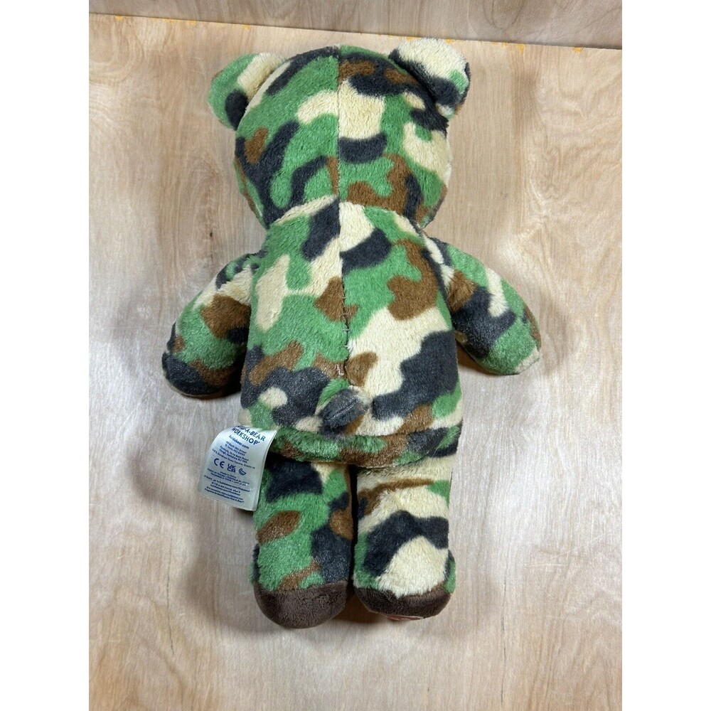 Build A Bear Workshop Camouflage Bear Camo Print Army Green Teddy Plush Toy 16" - Picture 3 of 5